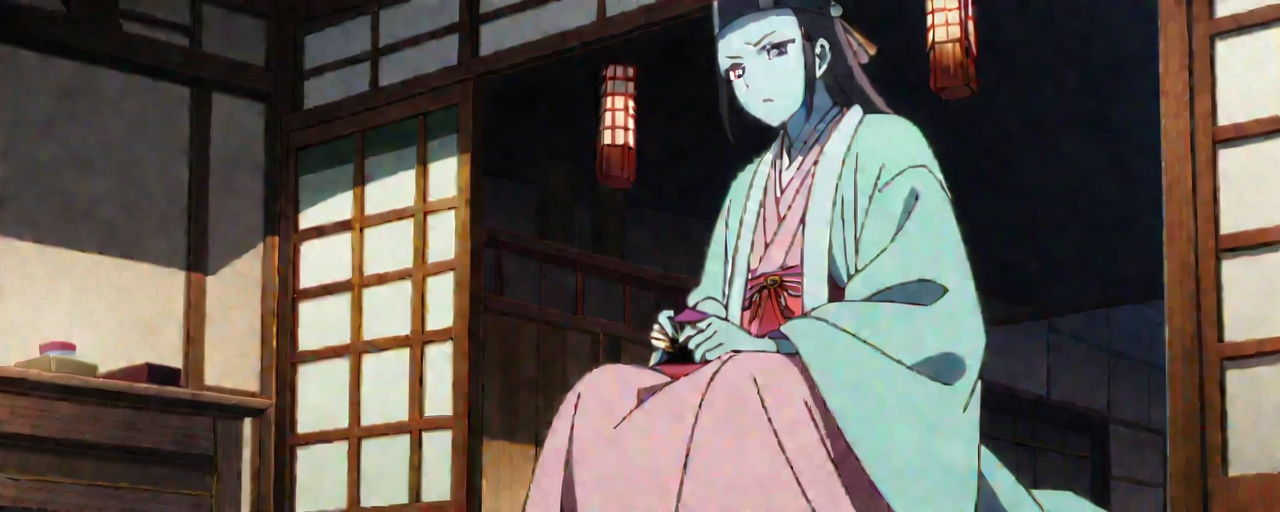 Illustrated folktale banner for Aonyōbō
