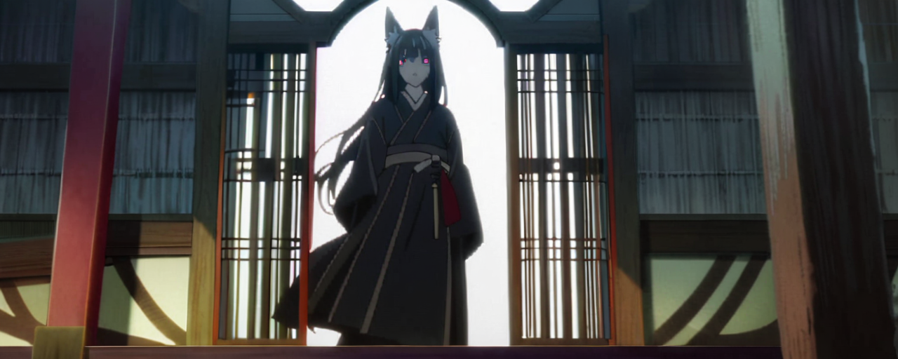 Illustrated folktale banner for Ashiaraiyashiki
