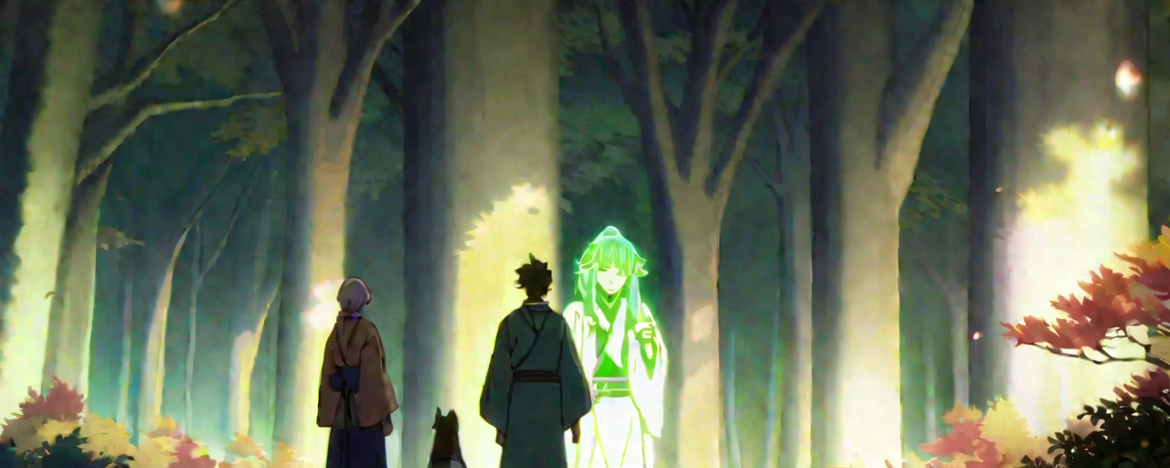 Illustrated folktale banner for Hōkō