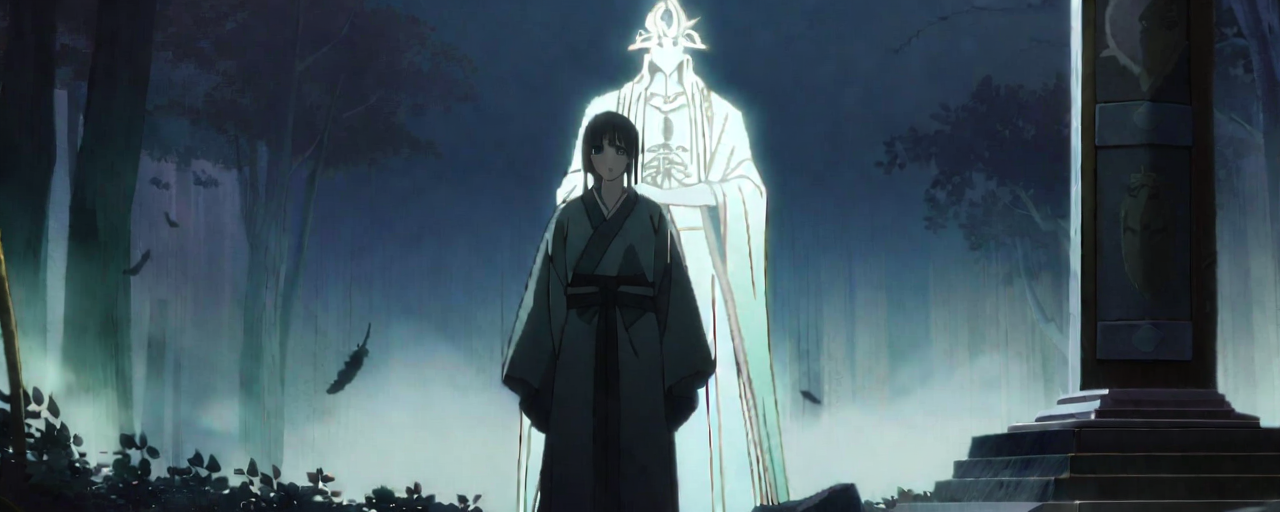 Illustrated folktale banner for Kokakuchō