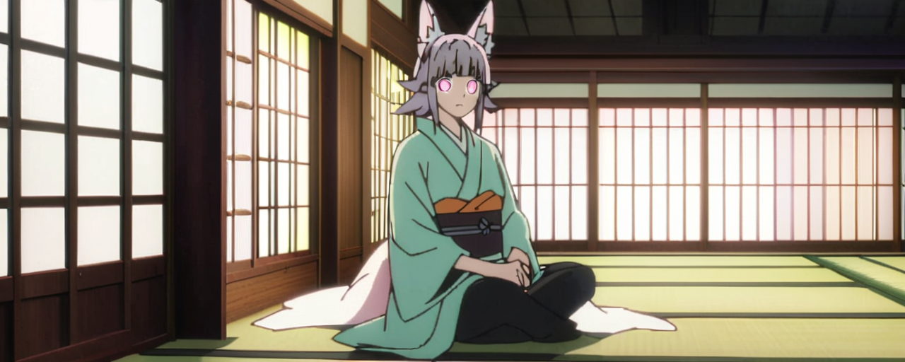 Illustrated folktale banner for Tatami-tataki