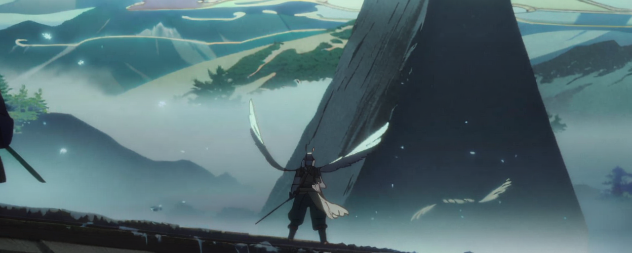 Illustrated folktale banner for Tengu