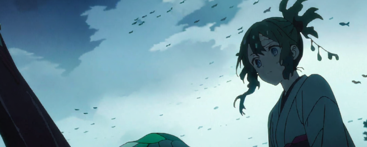Illustrated folktale banner for Umi-nyōbō